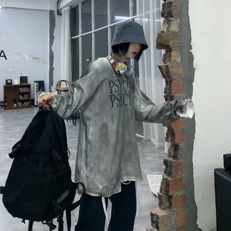 NiceMix лоскутной тканью модных Цвет печати отверстие Толстовка нерегулярные