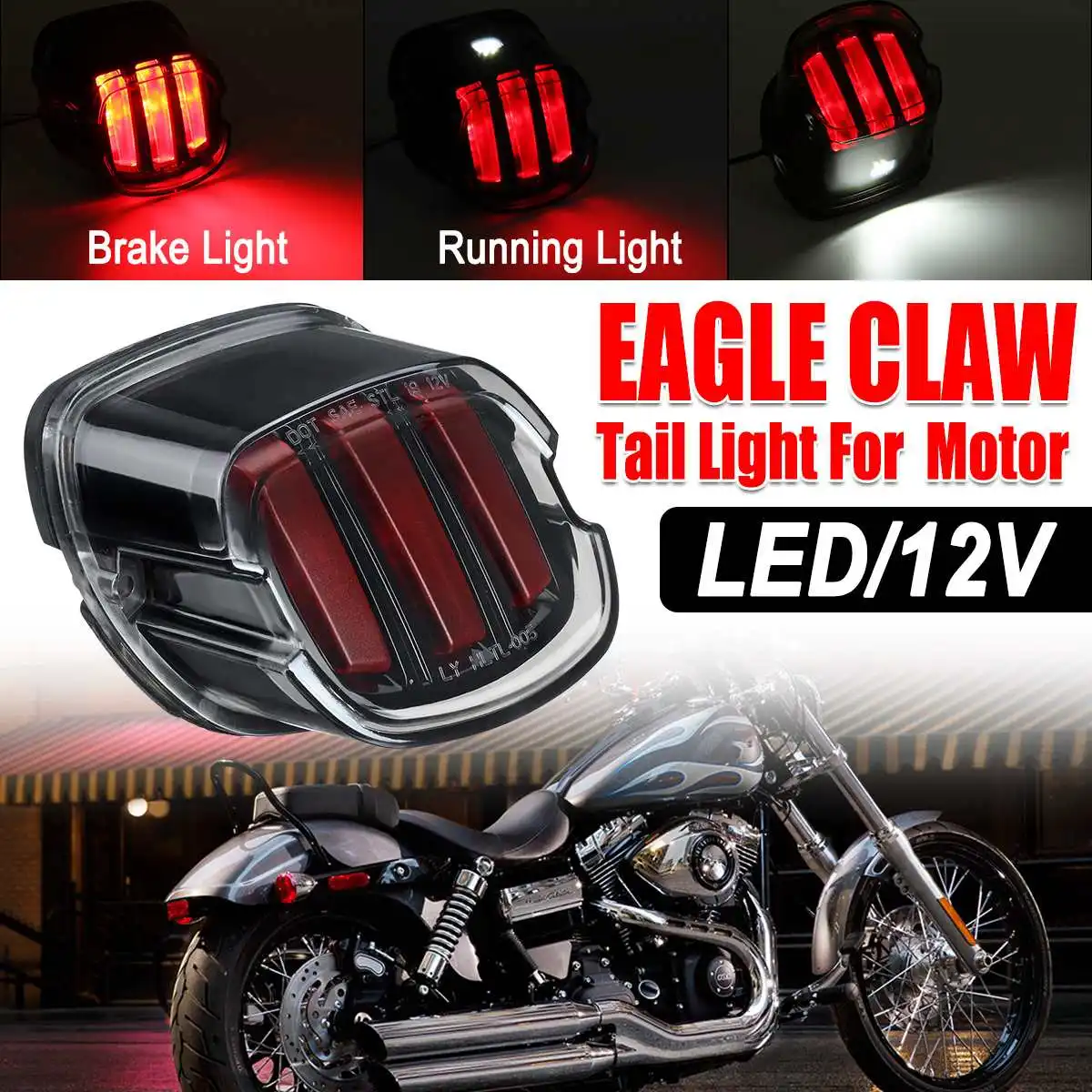 New motorcycle LED tail lights  for-Touring    for-Sportster Xl883r DRL Rear Brake Lights Signal Number License Plate Lamp