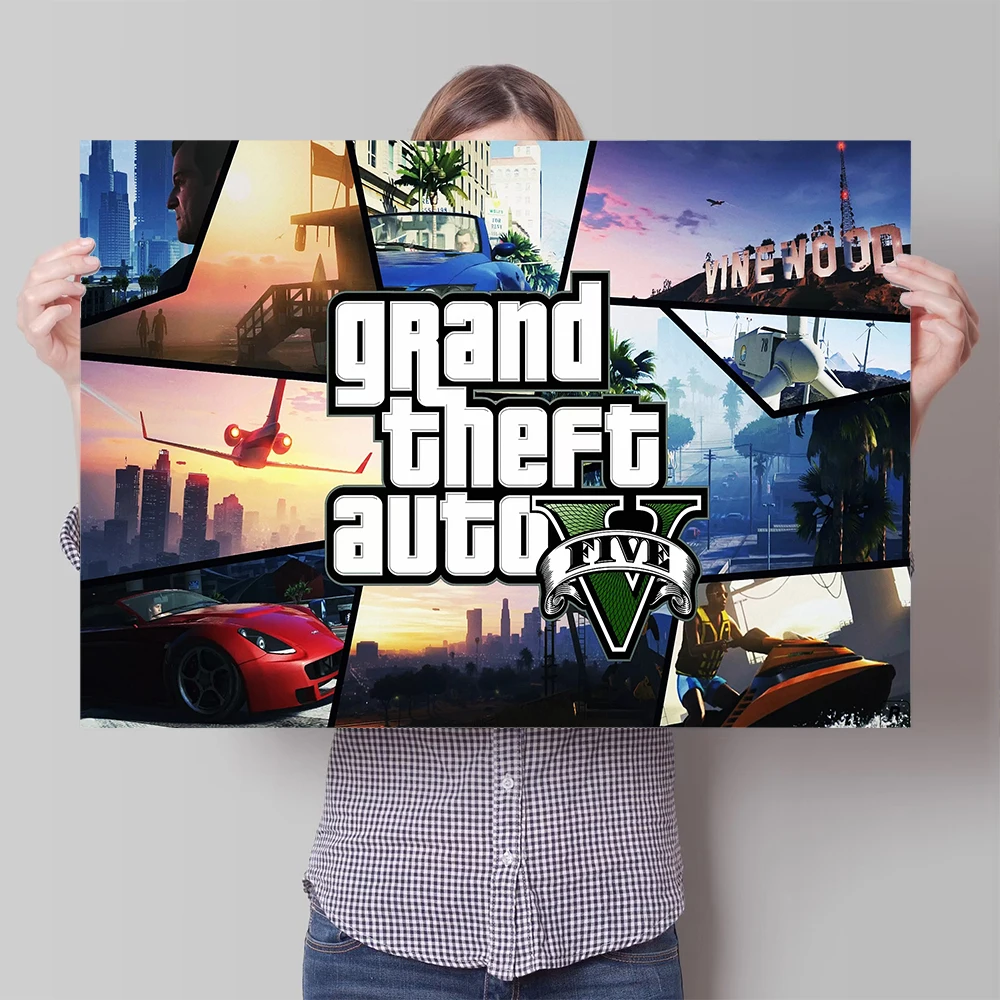 Видеоигра GTA 5 Grand Auto постер настенное искусство картина качественная Картина на