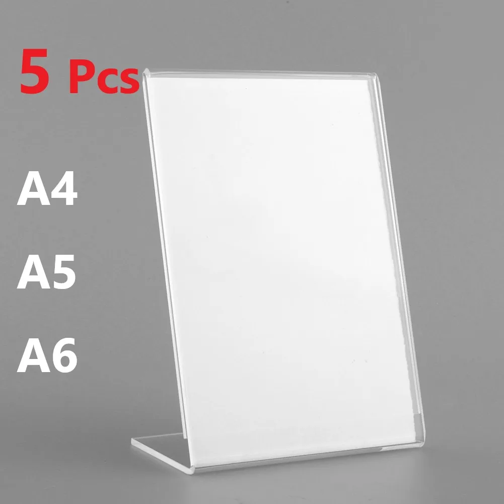 5Pcs A4/A5/A6 Acrylic Display Stands Poster Holder Menu Frame Photo Showing Leaflet QR Code | Дом и сад