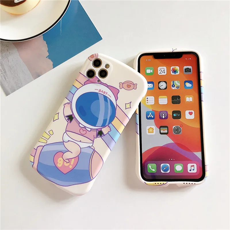 

Baby Astronaut Silicone Soft Phone Case For iPhone 7 8 Plus 2020 SE X XR XS Max 11 11Pro Max 12 12Pro Max Pro Mini Case Shell