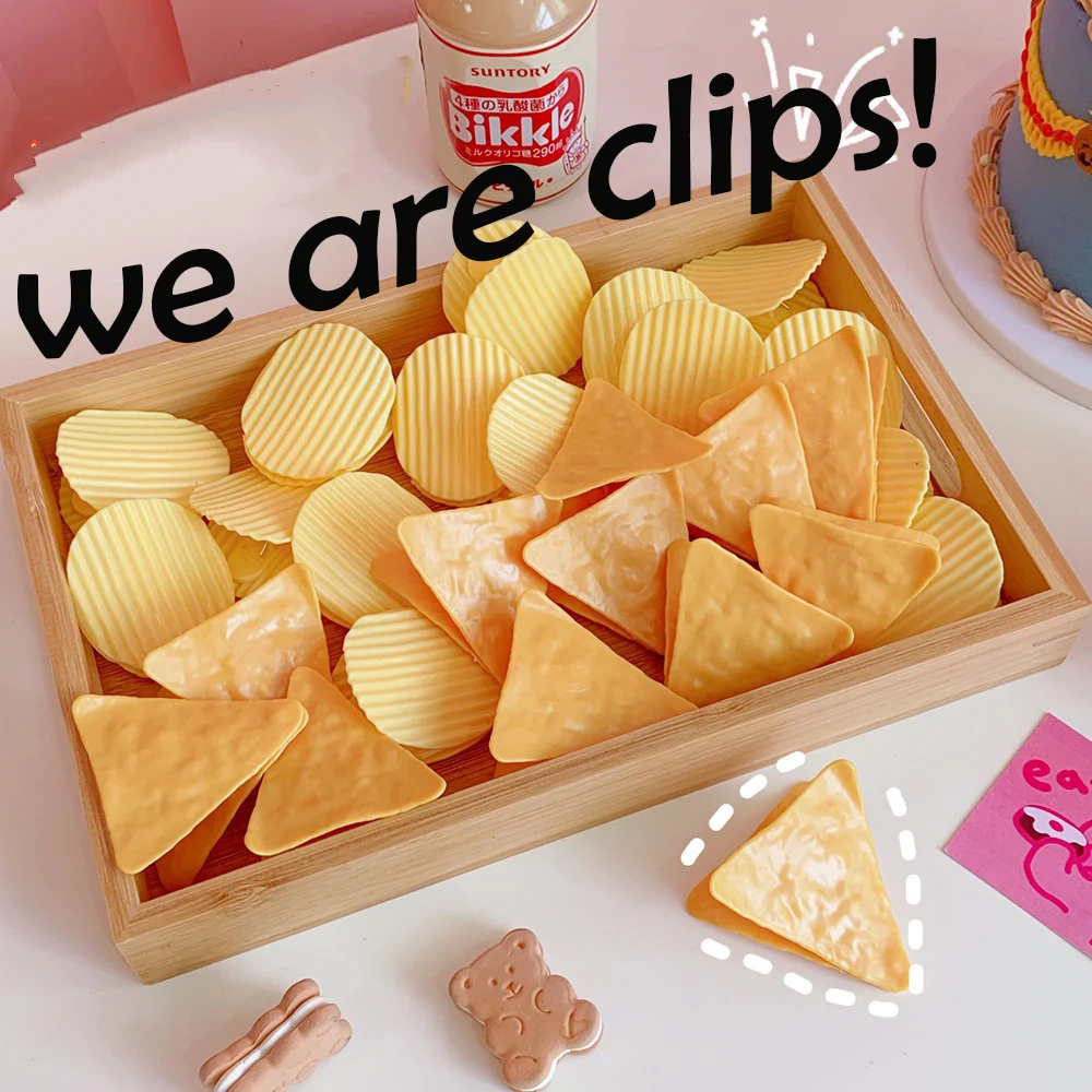 

100 шт. милые канцелярские аксессуары креативные Зажимы для бумаги с картофельными чипсами милые офисные фотозажимы