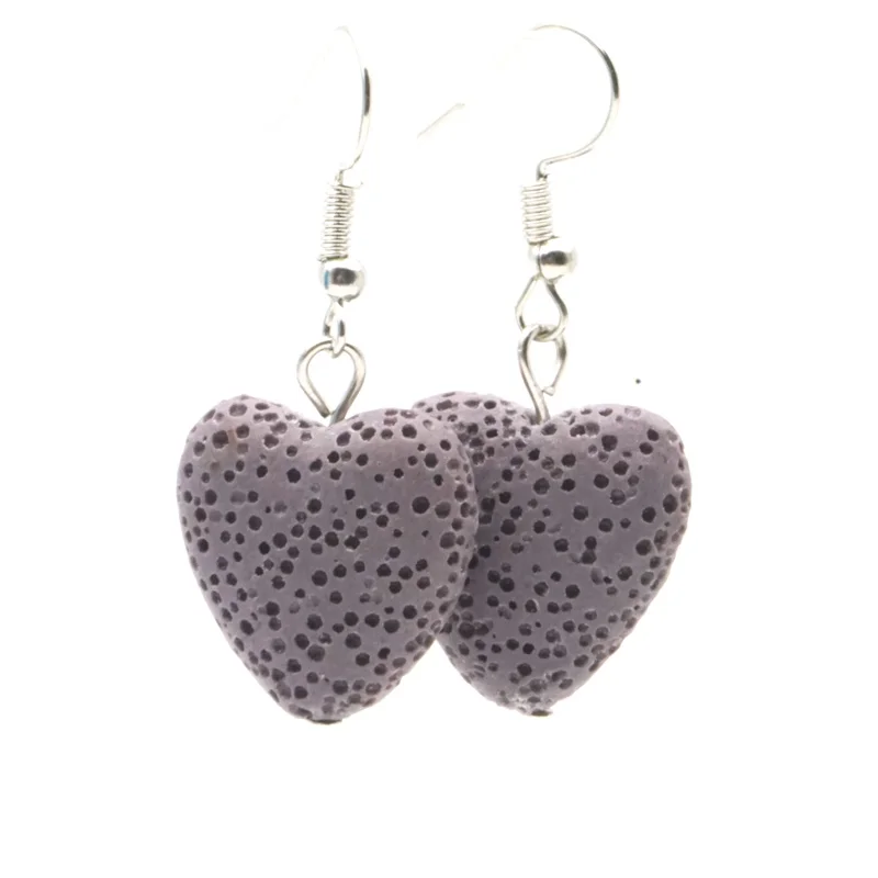 13 цветов сердце Лава камень аромат эфирное масло серьги-диффузоры ароматерапия