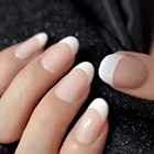 24 шт.компл. накладные ногти во французском стиле, закрывающие Многоразовые Акриловые накладные ногти, палочки для дизайна ногтей, женские Готовые Ногти