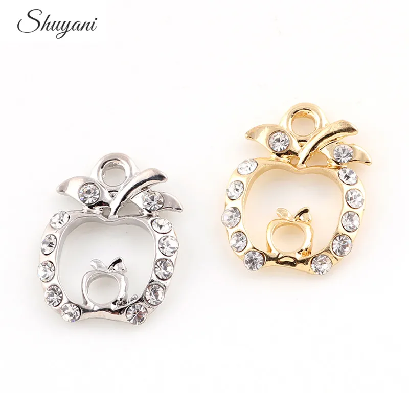 Подвеска в виде яблока с кристаллами фруктами 20 шт./лот|dangle charms|charm charmjewelry making charms |