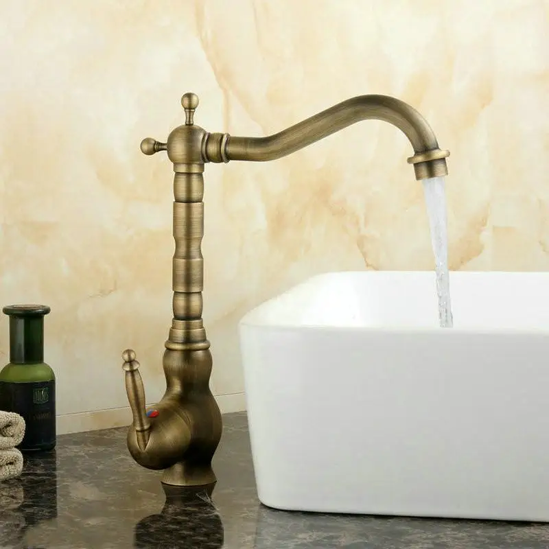 Аксессуары для обустройства дома античный латунный кухонный кран поворотный на