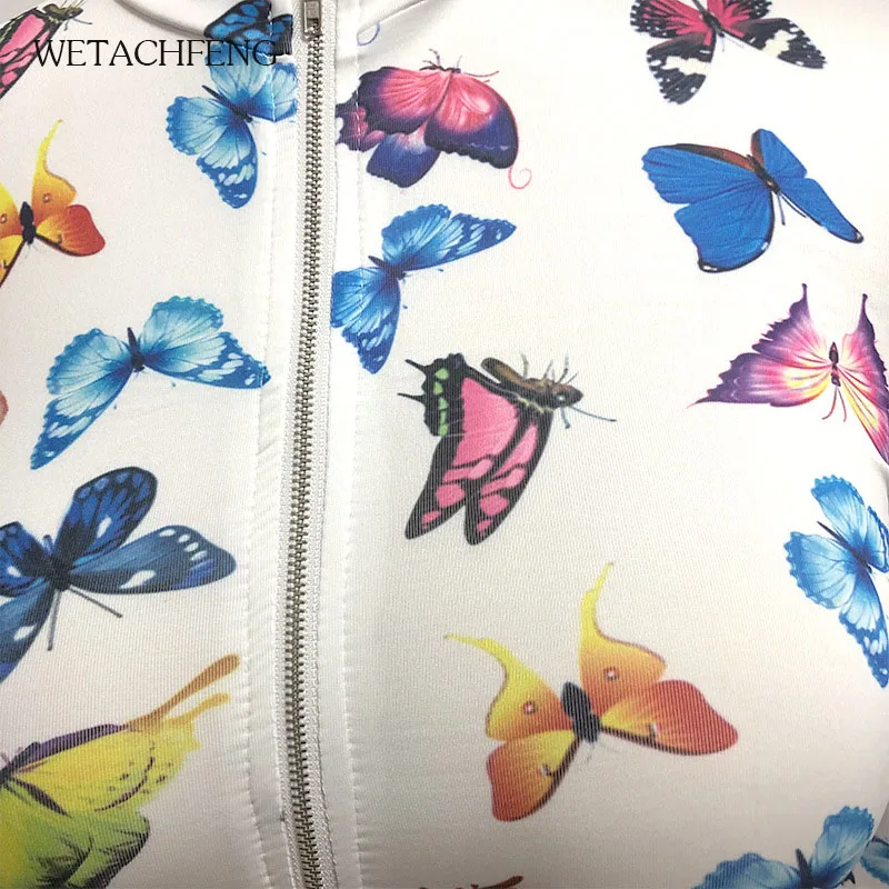 

Summer White Print Butterfly Heart Red Lips Bodycon Bodysuit Romper Plus Size Sexy Zipper Long Sleeve Jumpersuit Ropa Mujer