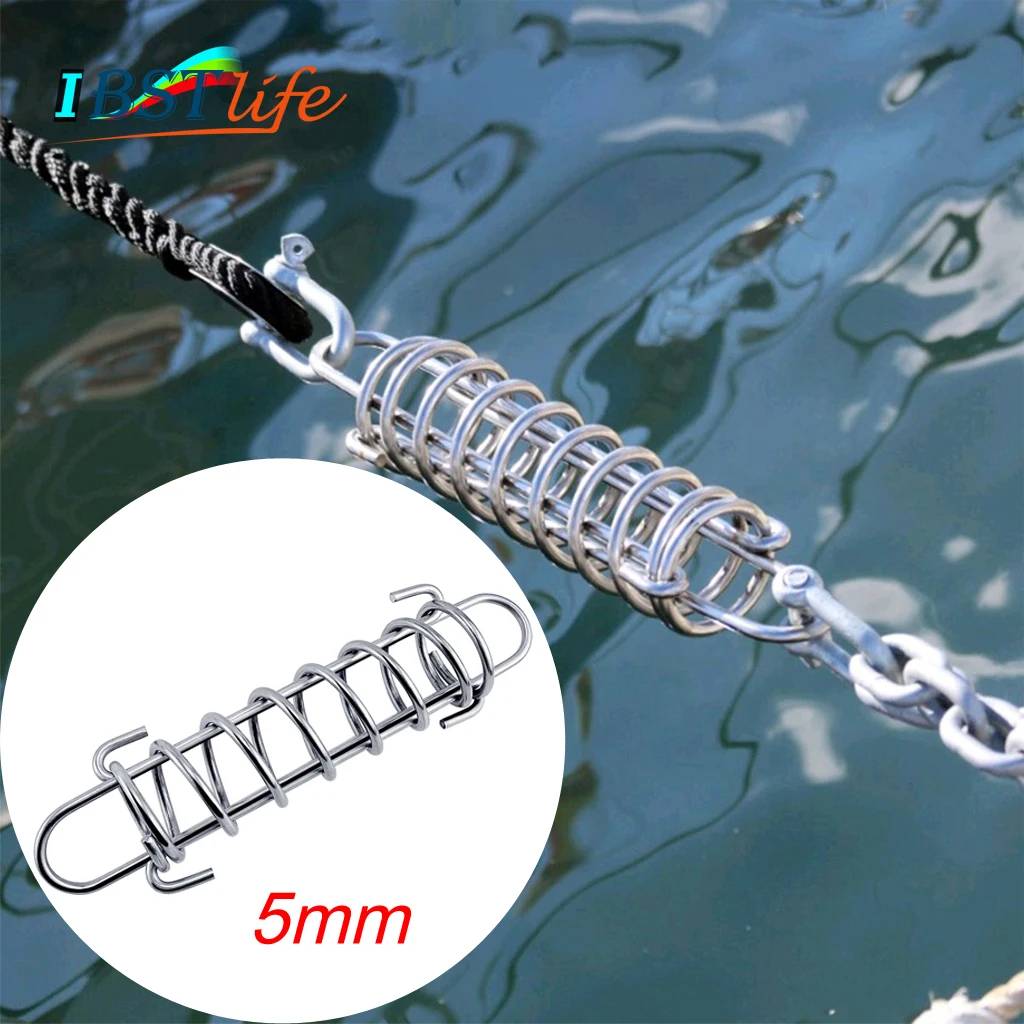 

304 Stainless Steel 5mm Boat Anchor Docking Mooring Spring Cable Tension Dog Tie Damper Snubber Shock Absorbing Marine Boat