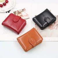 aelicy women short wallets pu leather female purses oil wax card holder wallet fashion woman small zipper wallet with coin purse