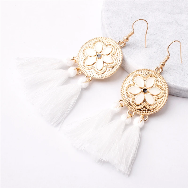 Акция богемные ручной работы Красочные кисточки серьги Красивая подвеска