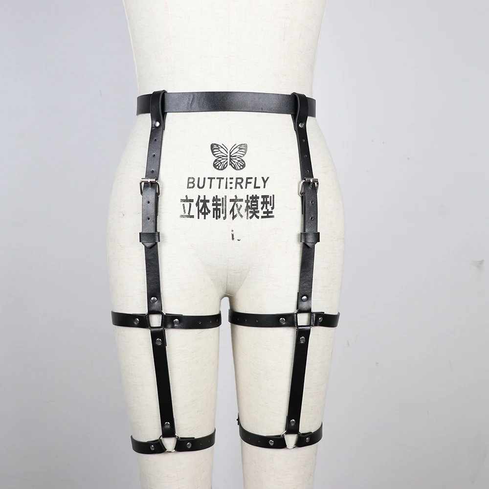 CKMORLS Sexy Bondage Women Leather Belt Harness Garter Belts Suit For Acceleration Gothic Fetish Sex Body Bdsm Leg Stocking