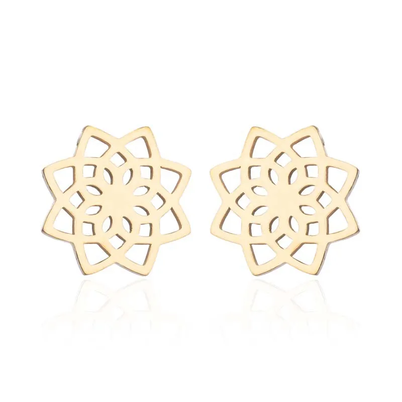 FENGLI крошечные серьги-гвоздики с цветком для влюбленных Детские массивные серьги