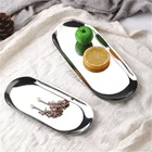 Золотистый кухонный поднос из нержавеющей стали в скандинавском стиле, тарелки для десертов, фруктовый поднос для торта, кухонные блюда, Сервировочная тарелка в форме сердца, овальная