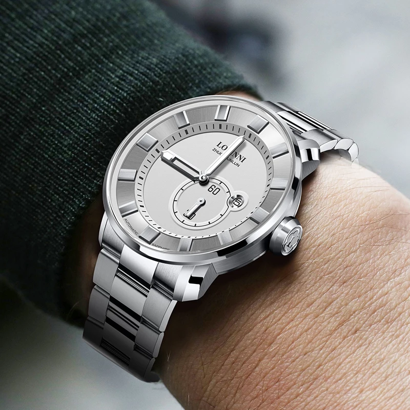 LOBINNI Швейцария мужские часы люксовый бренд Авто Дата Механические Мужские