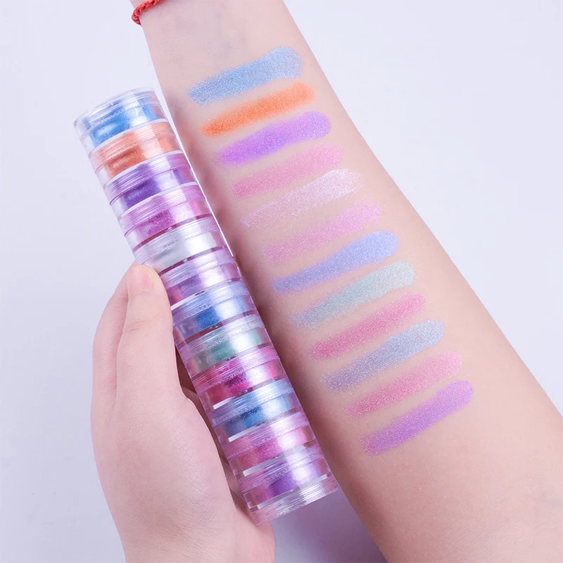 12 цветов свободный блеск для тела/лица/ногтей/Макияж Блеск пыль наклейки