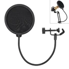 Поп-фильтр для микрофона, сетчатый экран дюйма, защита от ветра и шума