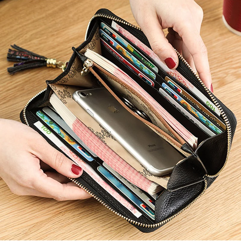 Модный дизайн характерный узор тиснение Женский кошелек из натуральной кожи на