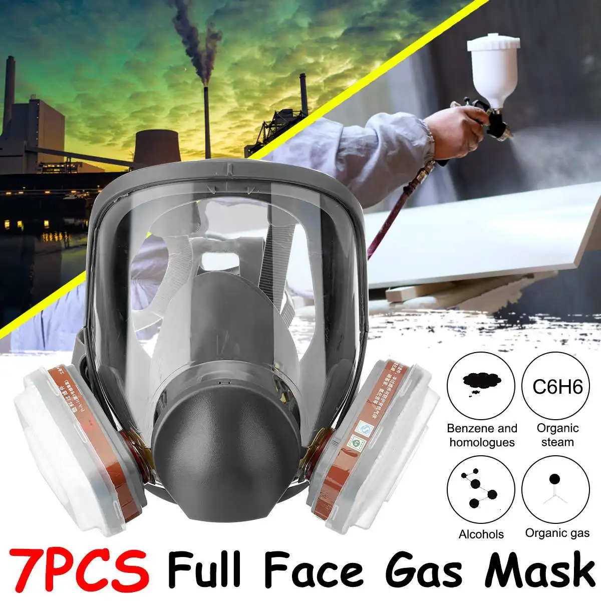 7 шт. защитный респиратор противогаз для 6800 распыление краски полнолицевой с