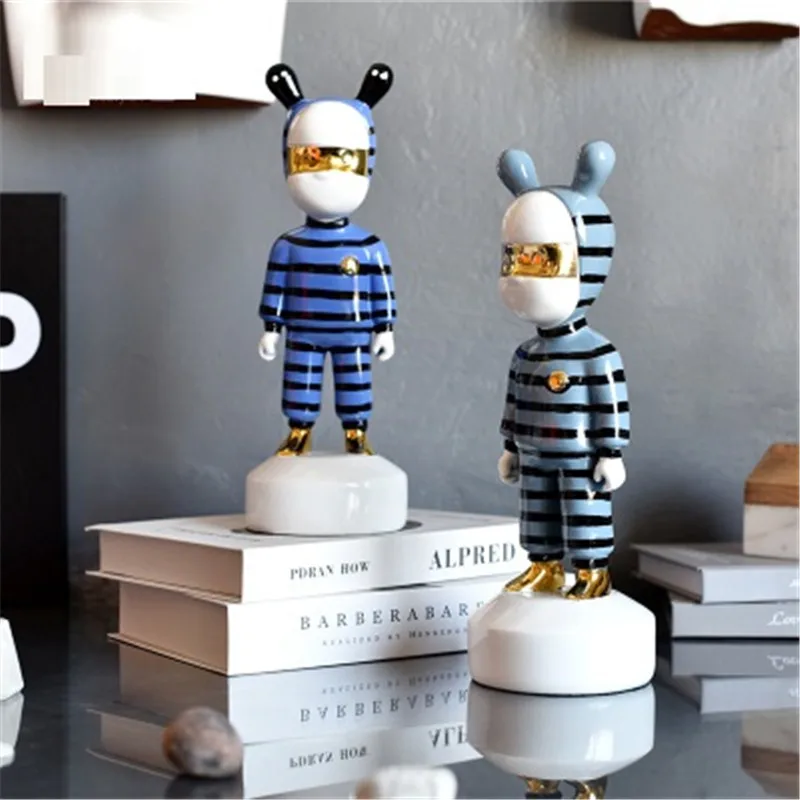 

Mouse Fringe Little Person Full-Length Portrait Statue Abstraction Cute Cartoon Figures Resin Art&Craft Home Decorations