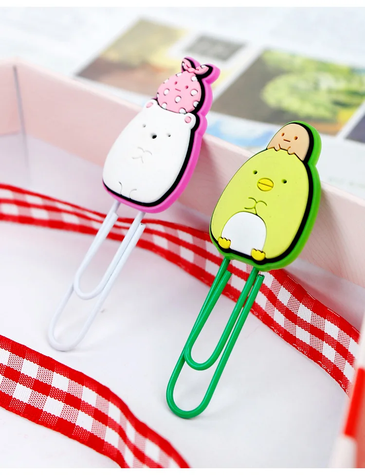 5 шт./упак. Sumikko Gurashi футляр из силикона с милым рисунком из мультфильма Бумага иглы Бумага для съемки с креплением зажим записка заметка зажимы для канцелярских принадлежностей