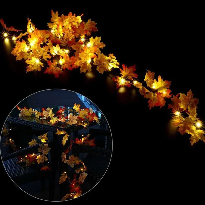 LEDs Maple Leaf Fairy StringLight Fall Garland Lamp Autumn Wedding Party Decor J8 #3 | Освещение