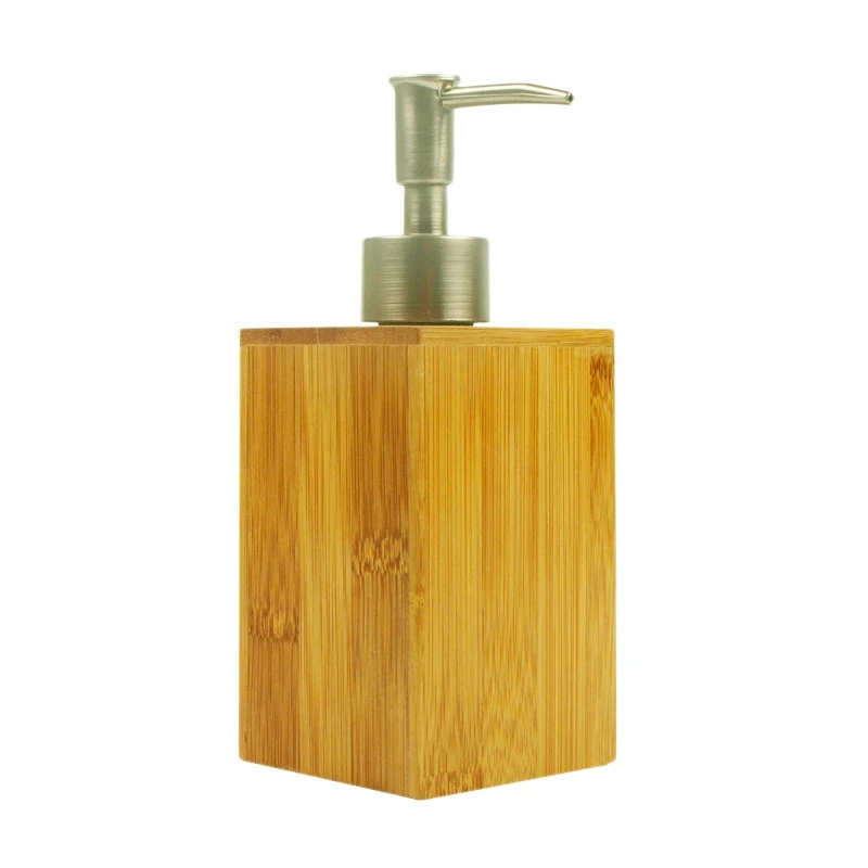 

Bamboo Soap Dispenser Lotion Sanitizer Storage Bottle Squeeze Press Bottle Shower Gel Shampoo Bath Container Bathroom Accessory