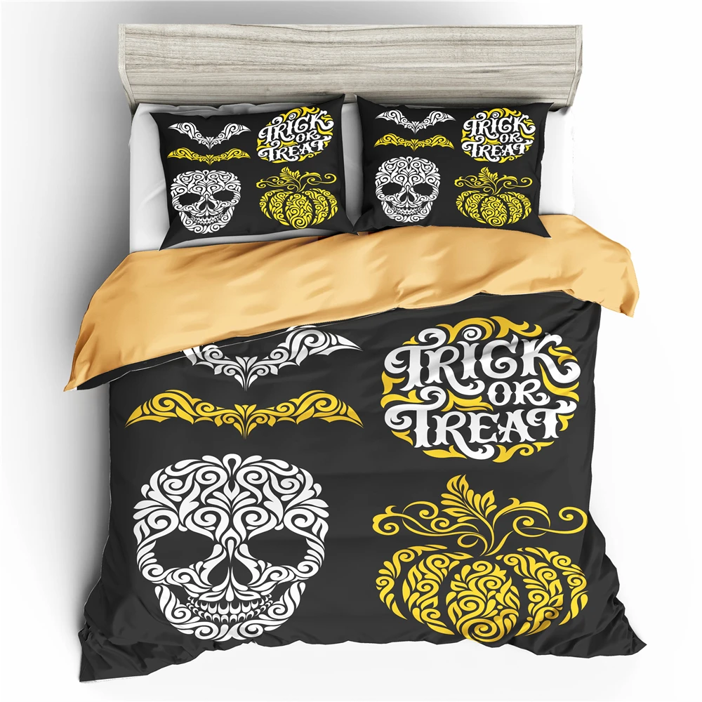 Comprare Set Biancheria Da Letto Set Copripiumino Halloween Personalizzato 3D Queen King, Set Copripiumino Trapunta, Set Letto 3 Pezzi, Biancheria Da Letto Teschio Zucchero Halloween