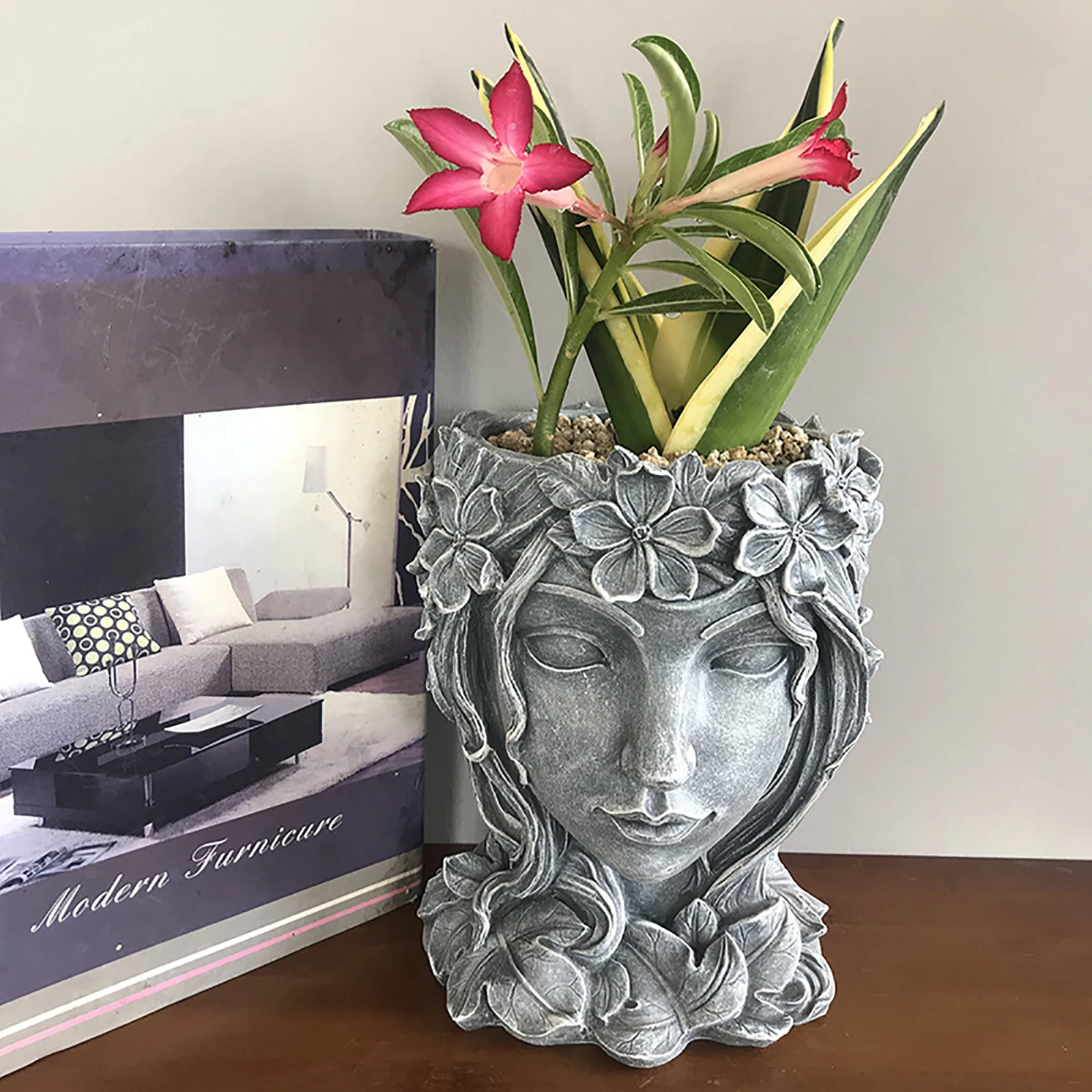 Новинка 2021 красивый каучуковый цветочный горшок в форме персонажа для офиса/дома