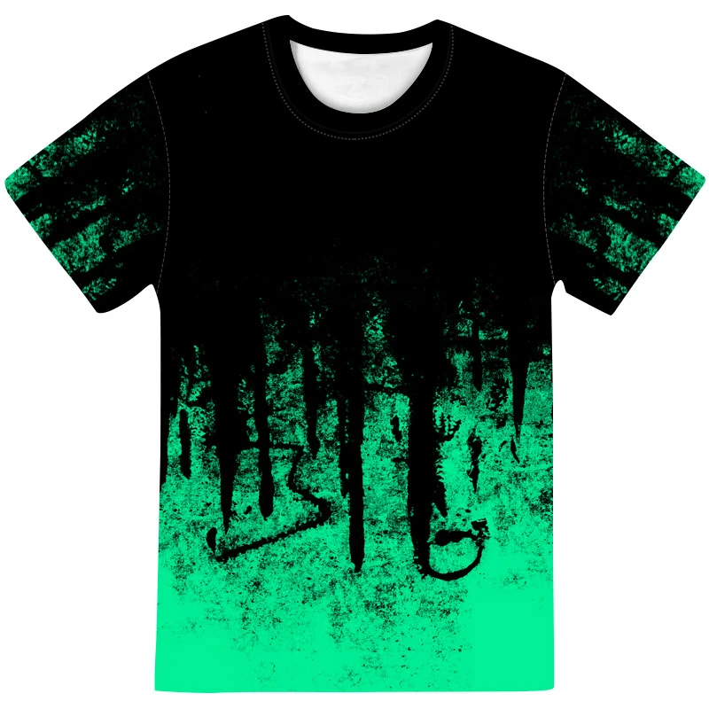 

2021 summer new style 3DT shirt men's short-sleeved shirt interesting pattern men's street casual wear