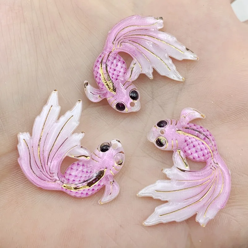 

10pcs/lot 25*28mm resin wedding &Mermaid exhibition Goldfish crafts accessories DIY -HR14