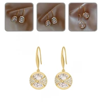 1 pair women earrings round pendant lady exquisite lightweight temperament dangle earrings drop earrings for daily wear