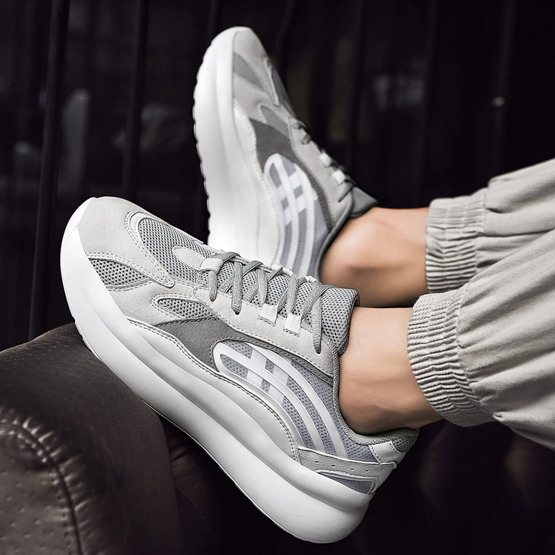 Hot Sale Shoes Men Casual Mesh Breathable Lace-up Lightweight Flat Sneakers Male Sports Running Footwear | Обувь