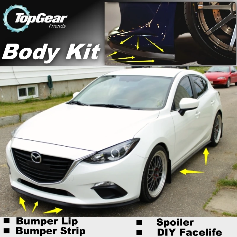 Для Mazda 3 для Mazda3 M3 Axela BK BL BM дефлектор бампера/переднего спойлера тюнинга