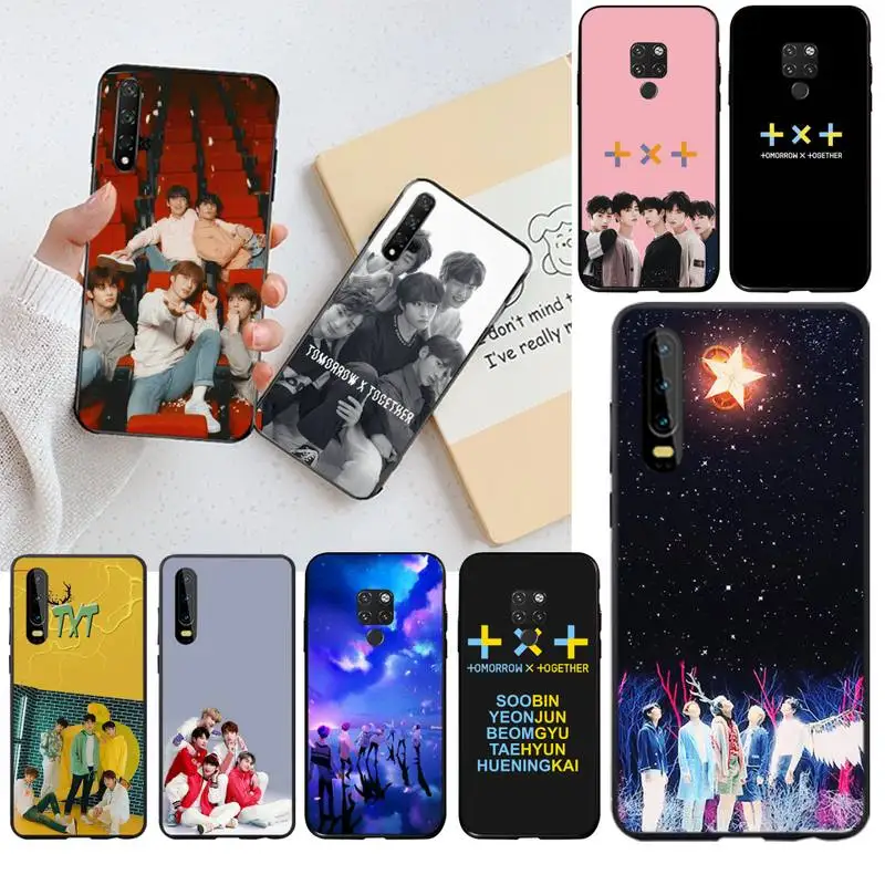 Мягкий черный Чехол HPCHCJHM KPOP TXT для телефона Huawei P40 P30 P20 lite Pro Mate 20 P Smart 2019 prime|Бамперы|