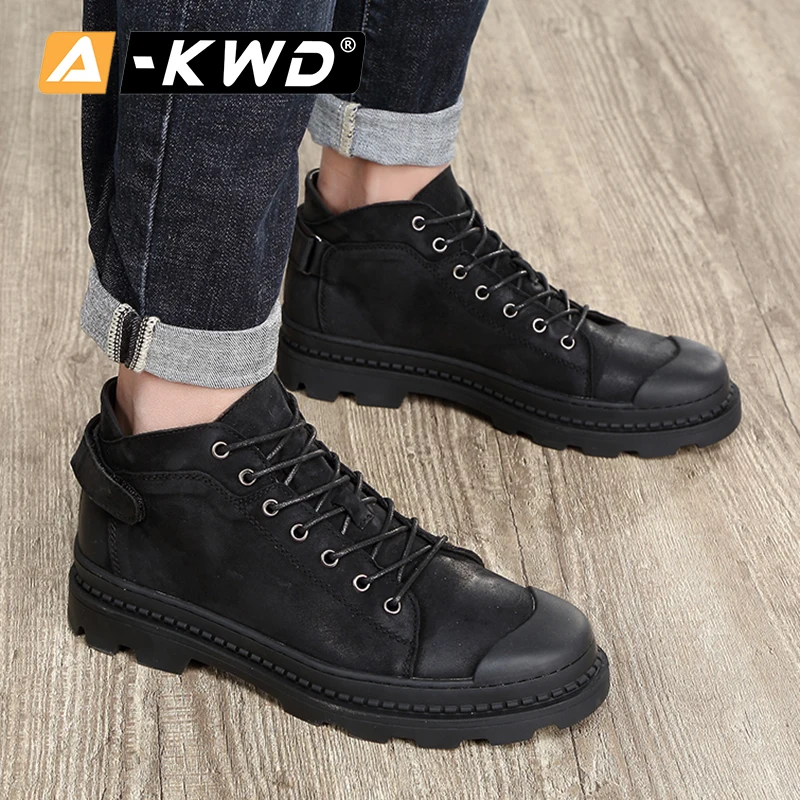 New Fashion Black Work Shoes Genuine Leather Men’s Blundstone Boots bottines homme High Top Men Sneakers Man | Обувь