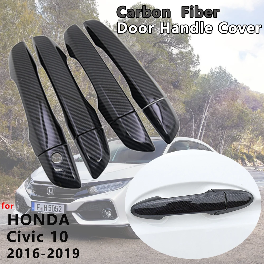 Для Honda Civic 10 2016 2017 2018 2019 2020 4 шт. внешняя крышка из углеродного волокна для дверных