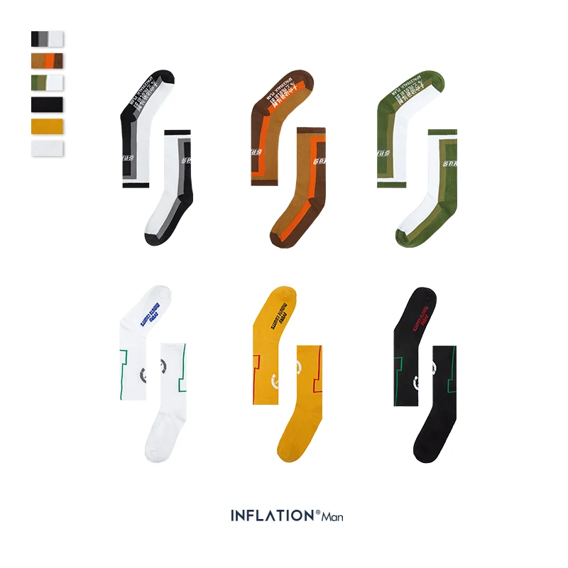 Мужские носки с разноцветным принтом в уличном стиле сезон осень-зима Длинные