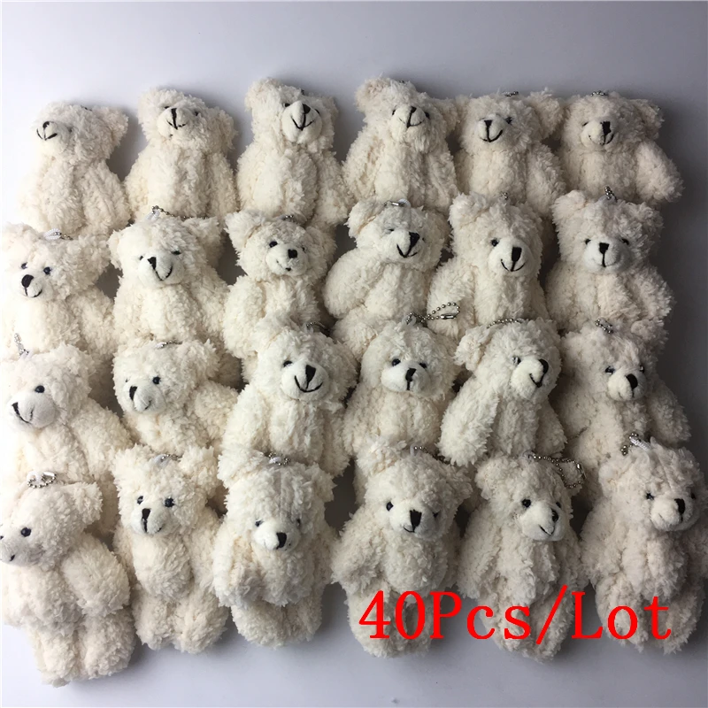 

40 шт./лот Kawaii маленькие смешанные Плюшевые мишки Плюшевые с цепочкой 12 см игрушки плюшевый мишка мини-мишка