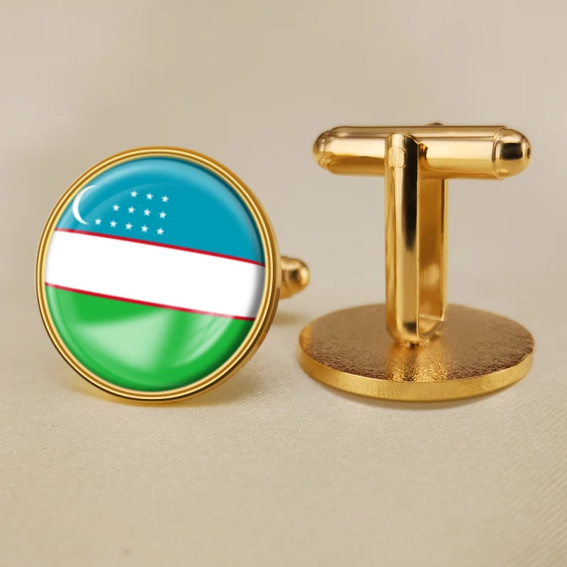 Запонки герб Узбекистана флаг государственная эмблема | Украшения и аксессуары