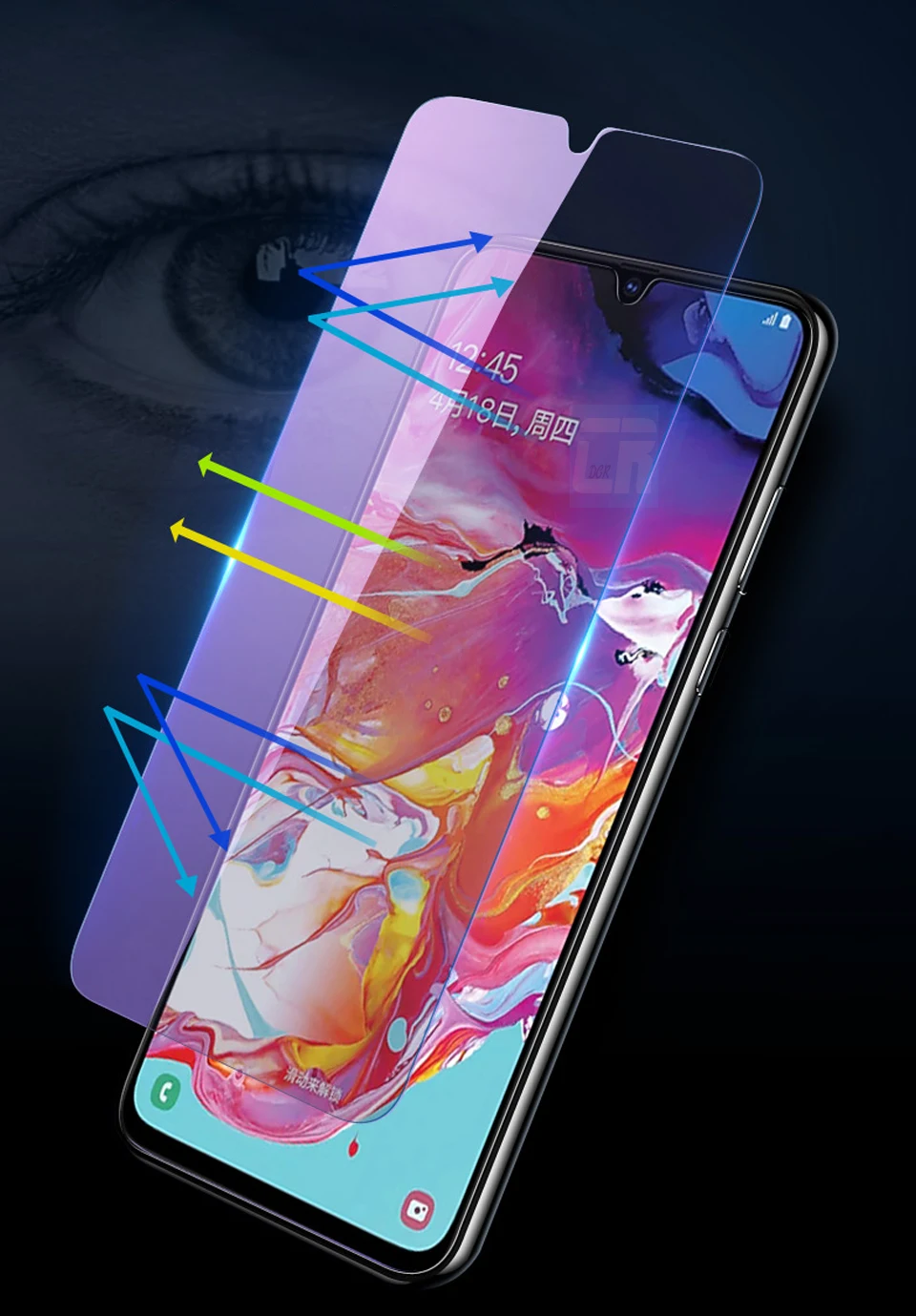 2 шт. HD из закаленного высокопрочного стекла Стекло для samsung Galaxy A90 A80 A70 A60 A50 A40 A30 A20 M40 M30 M20 анти-фиолетовый светильник Экран протектор