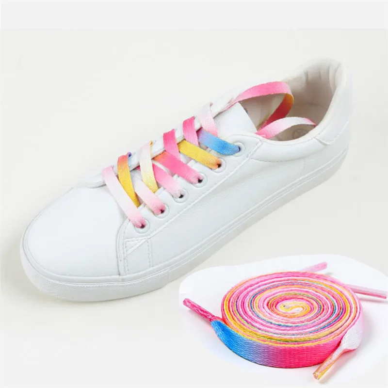 

Rainbow Colorful Flat Shoelaces Fashion Printed Gradient Shoes Laces Accessories Outdoor Sneakers Shoelaces Canvas Bootlaces