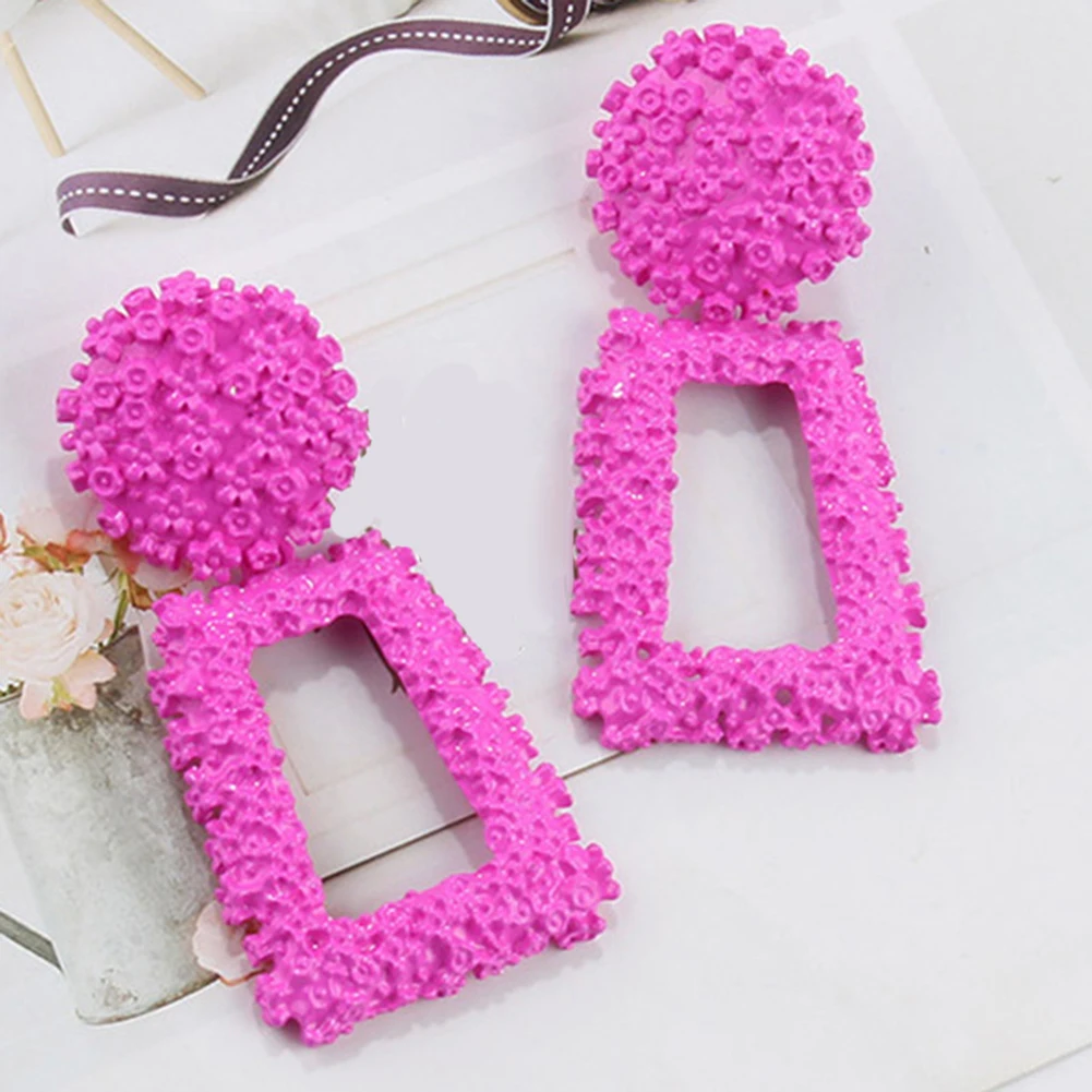 Трапециевидные Большие Длинные акриловые ацетатные Висячие серьги для женщин