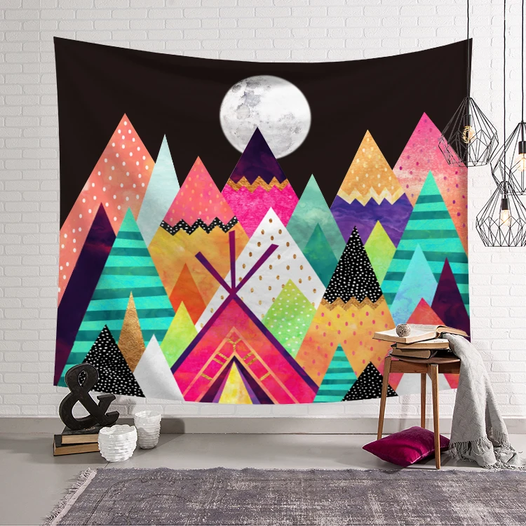 Geometry Print fabric Wall Hanging Tapestry Large Beach Towel Carpet Rug 200x150cm tapestry bohemian decor | Дом и сад