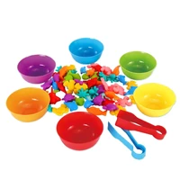 colorful counting marine life with matching bowls count color recognition learning toy for toddler kids