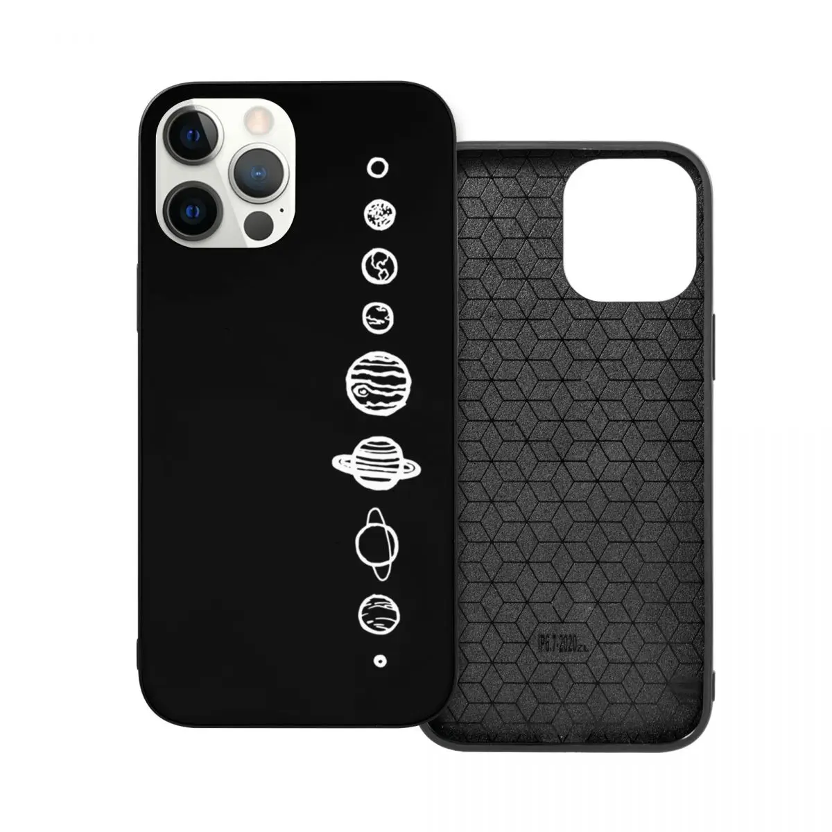 

Black Planets PC Glass TPU Phone Cover for iPhone 13 12 11 Xs Xr X Pro Max Mini 7 8 Se2 Plus 6 6S