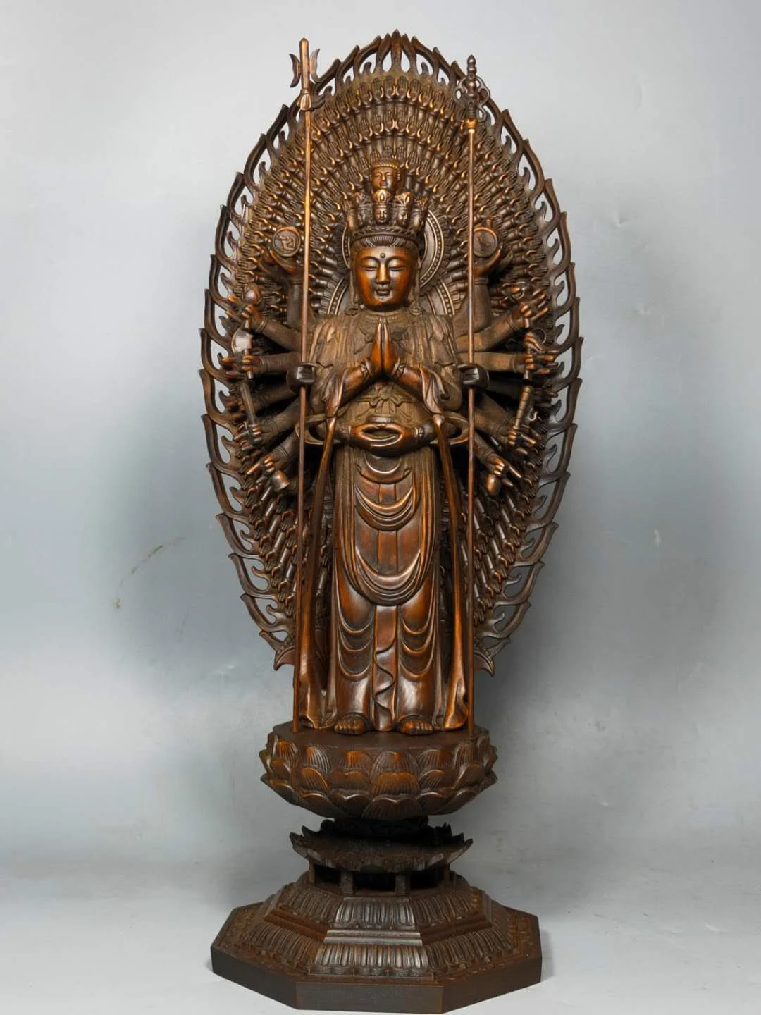 

Старая Будда на удачу, 20 дюймов, ручная работа, лотос, искусственный Лотос, Гуаньинь, Бодхисаттва