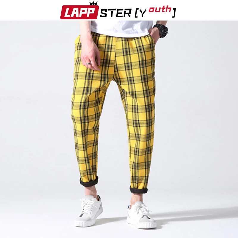 

Брюки LAPPSTER мужские в клетку, уличная одежда, корейская мода, джоггеры, спортивные штаны, шаровары, 5 цветов, осень 2021