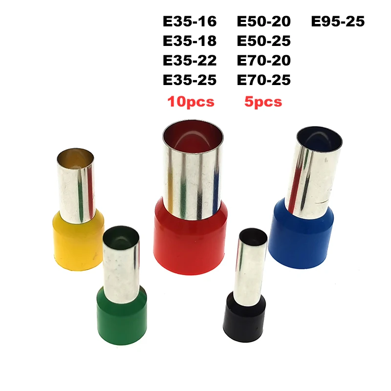 10/5 шт. светодиодные трубки изолированный конец шнура обжимных разъёмов