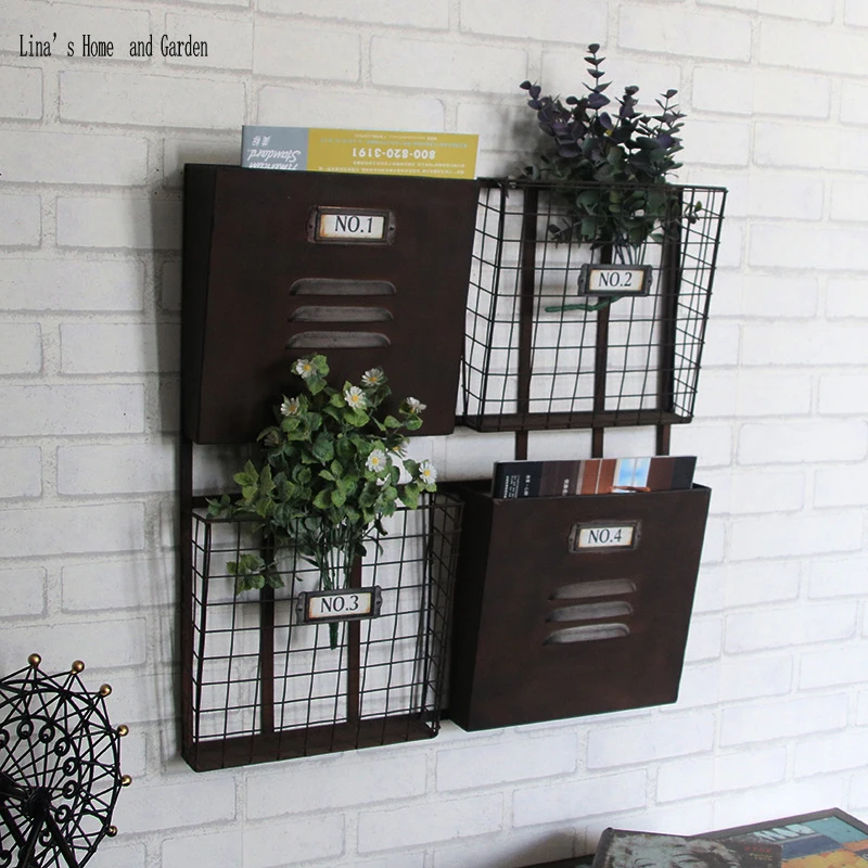 rustic vintage retro metal decoration wall shelf | Дом и сад