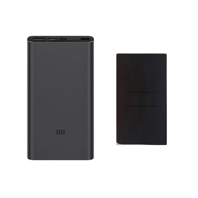 black add black Xiaomi Mi, 10000 мА/ч, внешний аккумулятор 3, 18 Вт, максимальная быстрая зарядка, USB-C, Двойной вход, выход, PLM12ZM, 10000 мА/ч, внешний аккумулятор для samsung iPhone - Цвет: black add black